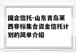 国企信托-山东青岛莱西非标集合资金信托计划的简单介绍