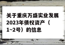 关于重庆万盛实业发展2023年债权资产（1~2号）的信息