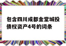 包含四川成都金堂城投债权资产4号的词条