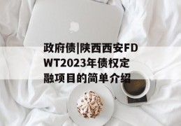 政府债|陕西西安FDWT2023年债权定融项目的简单介绍