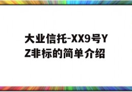 大业信托-XX9号YZ非标的简单介绍