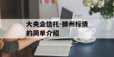 大央企信托-滕州标债的简单介绍