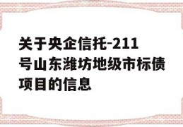 关于央企信托-211号山东潍坊地级市标债项目的信息