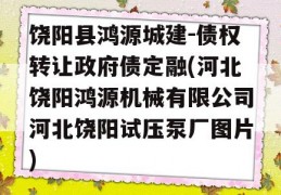 饶阳县鸿源城建-债权转让政府债定融(河北饶阳鸿源机械有限公司河北饶阳试压泵厂图片)