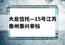 大业信托—15号江苏泰州泰兴非标