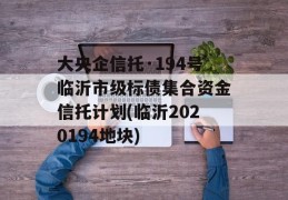 大央企信托·194号临沂市级标债集合资金信托计划(临沂2020194地块)