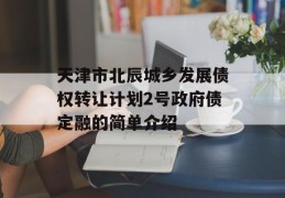 天津市北辰城乡发展债权转让计划2号政府债定融的简单介绍