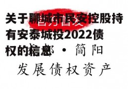 关于聊城市民安控股持有安泰城投2022债权的信息