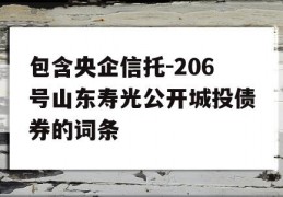 包含央企信托-206号山东寿光公开城投债券的词条