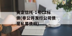 央企信托-1号CZ标债(非公开发行公司债是私募债吗)