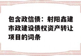 包含政信债：射阳鑫建市政建设债权资产转让项目的词条