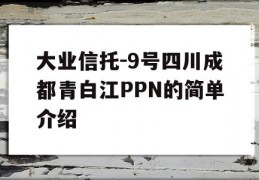 大业信托-9号四川成都青白江PPN的简单介绍