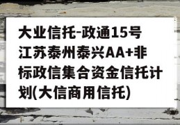 大业信托-政通15号江苏泰州泰兴AA+非标政信集合资金信托计划(大信商用信托)