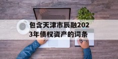 包含天津市辰融2023年债权资产的词条