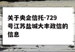 关于央企信托-729号江苏盐城大丰政信的信息