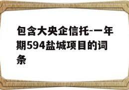 包含大央企信托-一年期594盐城项目的词条