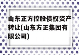 山东正方控股债权资产转让(山东方正集团有限公司)