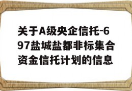 关于A级央企信托-697盐城盐都非标集合资金信托计划的信息