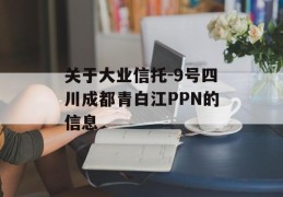 关于大业信托-9号四川成都青白江PPN的信息