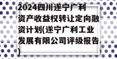 2024四川遂宁广利资产收益权转让定向融资计划(遂宁广利工业发展有限公司评级报告)