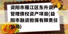 资阳市雁江区东升资产管理债权资产项目(益阳市融资担保有限责任公司)