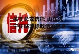 关于长安信托-山东济宁任城非标政信的信息