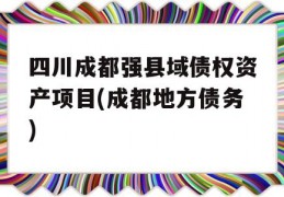 四川成都强县域债权资产项目(成都地方债务)