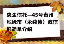 央企信托—45号泰州地级市（永续债）政信的简单介绍