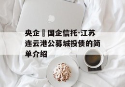 央企➕国企信托-江苏连云港公募城投债的简单介绍