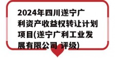 2024年四川遂宁广利资产收益权转让计划项目(遂宁广利工业发展有限公司 评级)