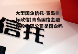 大型国企信托-青岛非标政信(青岛国信金融控股有限公司是国企吗)