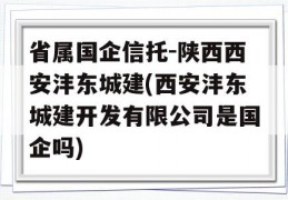 省属国企信托-陕西西安沣东城建(西安沣东城建开发有限公司是国企吗)