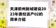 天津蓟州新城建设2023年债权资产02的简单介绍