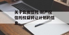 关于云南信托-财产权信托权益转让计划的信息