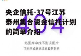 央企信托-37号江苏泰州集合资金信托计划的简单介绍