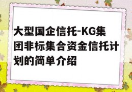 大型国企信托-KG集团非标集合资金信托计划的简单介绍