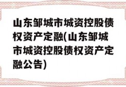 山东邹城市城资控股债权资产定融(山东邹城市城资控股债权资产定融公告)