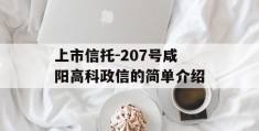 上市信托-207号咸阳高科政信的简单介绍