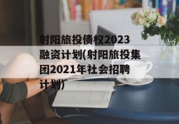 射阳旅投债权2023融资计划(射阳旅投集团2021年社会招聘计划)