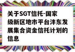 关于SGT信托-国家级新区地市平台沣东发展集合资金信托计划的信息