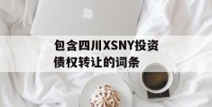 包含四川XSNY投资债权转让的词条