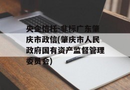 央企信托-非标广东肇庆市政信(肇庆市人民政府国有资产监督管理委员会)