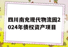 四川南充现代物流园2024年债权资产项目