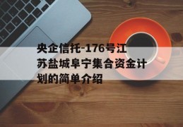 央企信托-176号江苏盐城阜宁集合资金计划的简单介绍