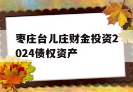 枣庄台儿庄财金投资2024债权资产