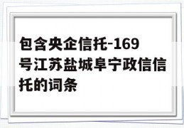 包含央企信托-169号江苏盐城阜宁政信信托的词条