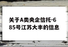 关于A类央企信托-685号江苏大丰的信息