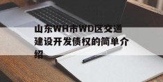 山东WH市WD区交通建设开发债权的简单介绍