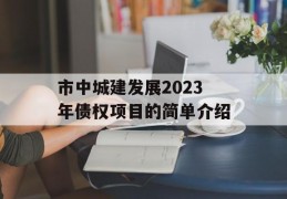 市中城建发展2023年债权项目的简单介绍