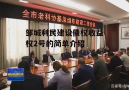 邹城利民建设债权收益权2号的简单介绍